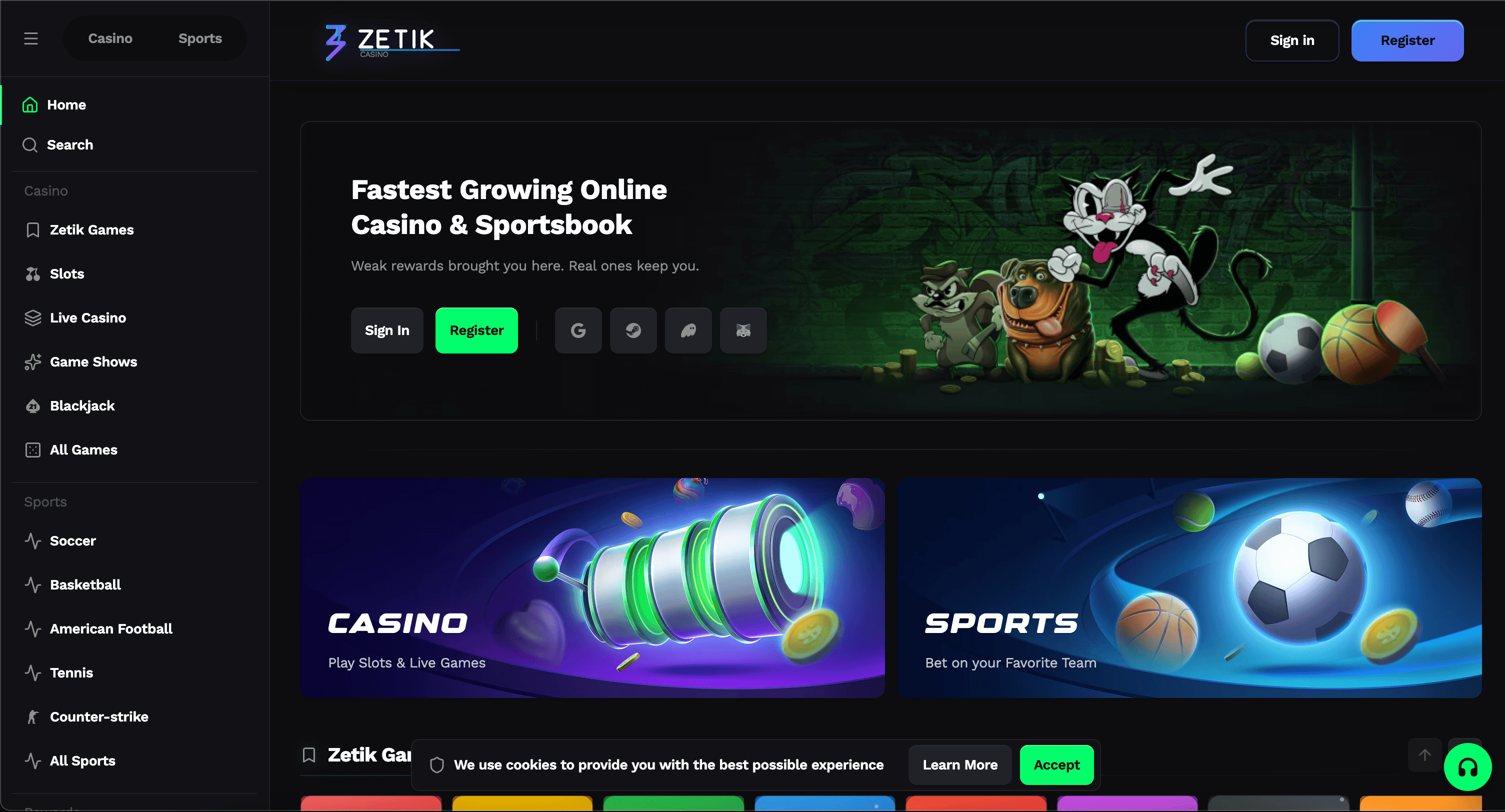 Zetik - Online Casino and Sports Betting Platform